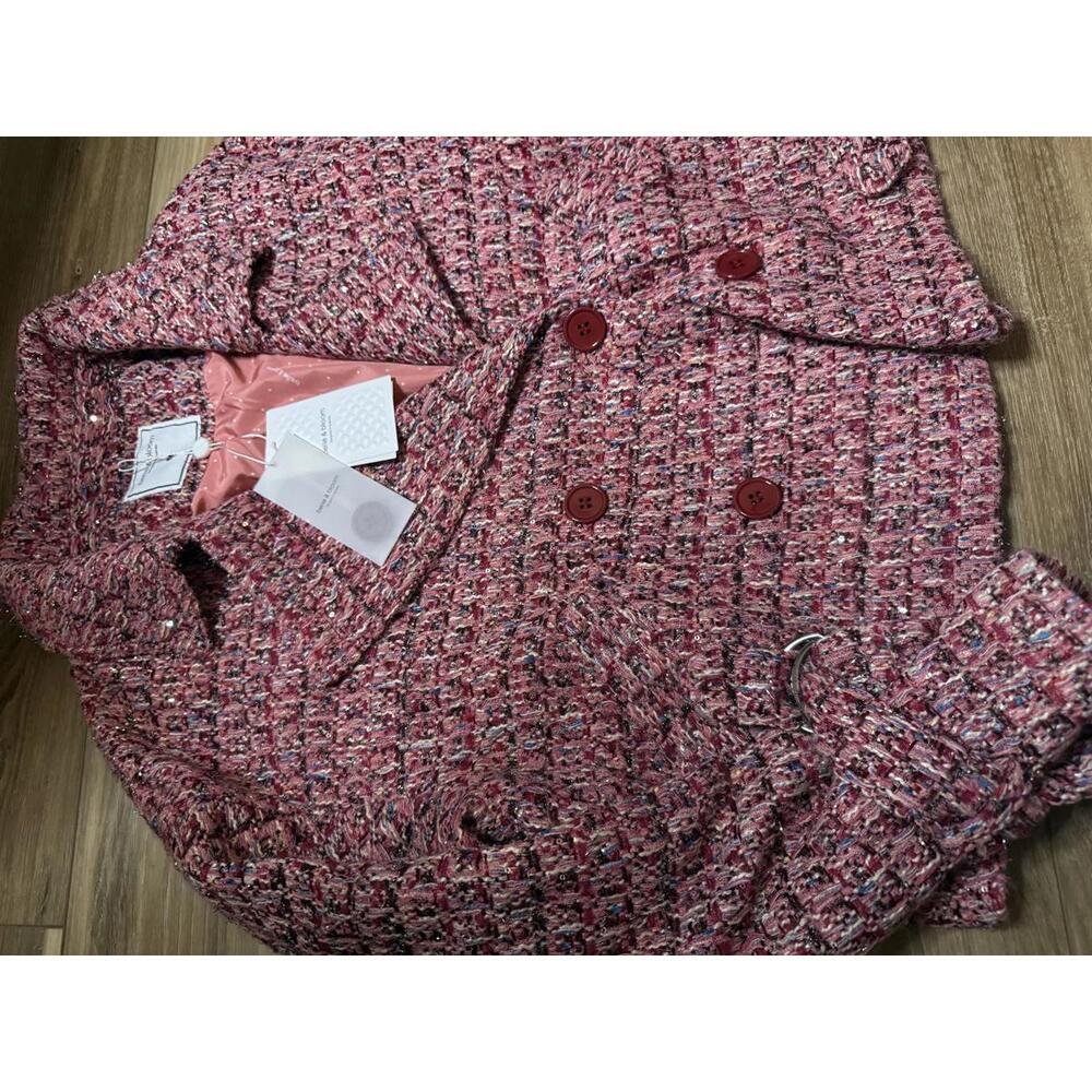 NWT! Belle & Bloom Power Over Me Tweed Jacket in Red Size Medium - Picture 4 of 9